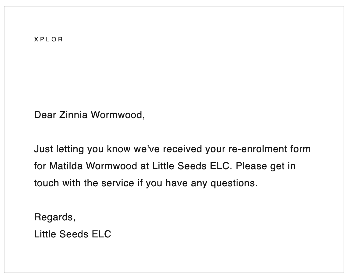 Office: Child Re-Enrolment