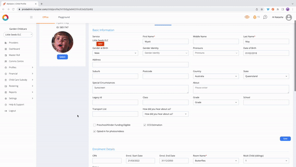 Office: Child Profile