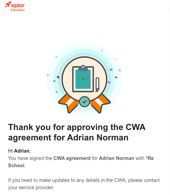Home: CWA Approval & CCS Enrolment Confirmation